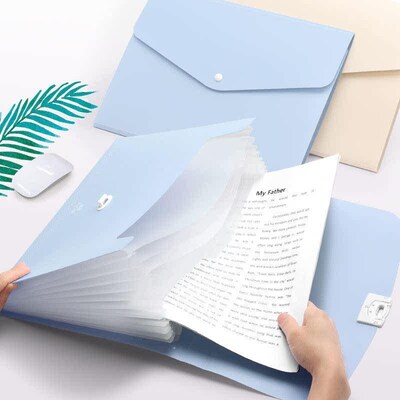 A4 Organ Bag Folder File Storage Box风琴文件夹大容量试卷收纳