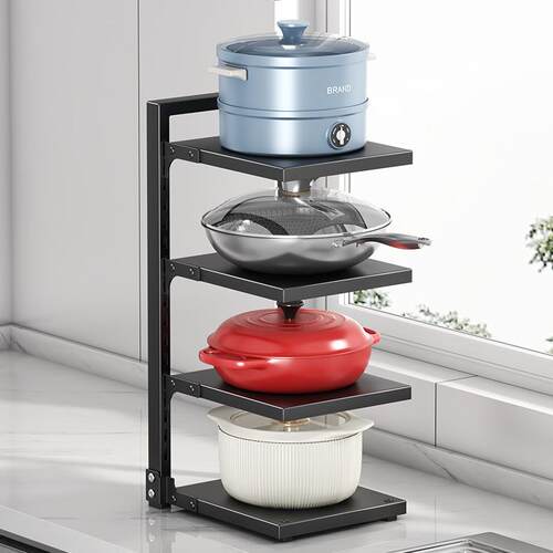 Pot rack, household kitchen sink, storage rack, multi-layer