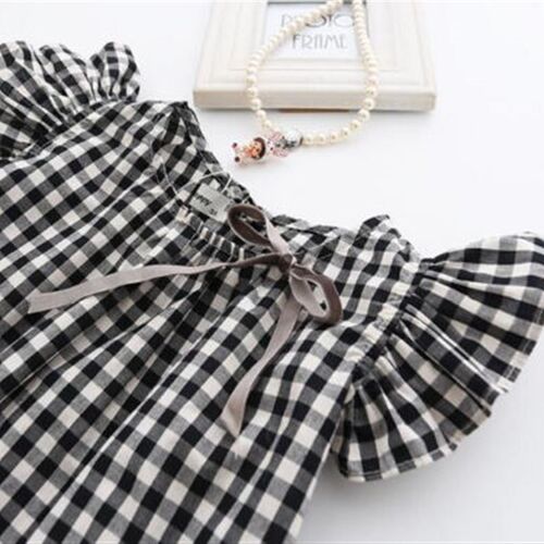 2023 Baby Summer Clothing Infant Newborn Baby Girl Plaid Shi