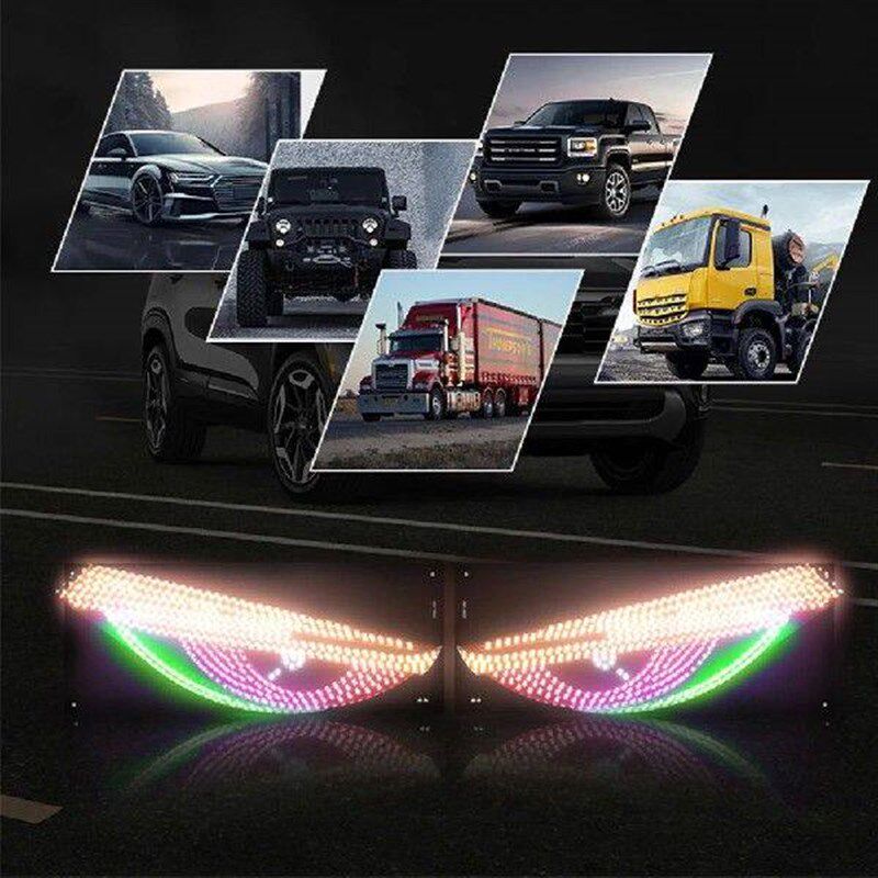 LED Car Dynamic Devil Eye Light 12 Modes Car Flexible - 实物图