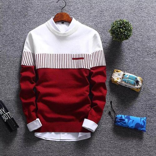 New Autumn Pullovers Men Fashion Stripe Causal Knitted Sweat