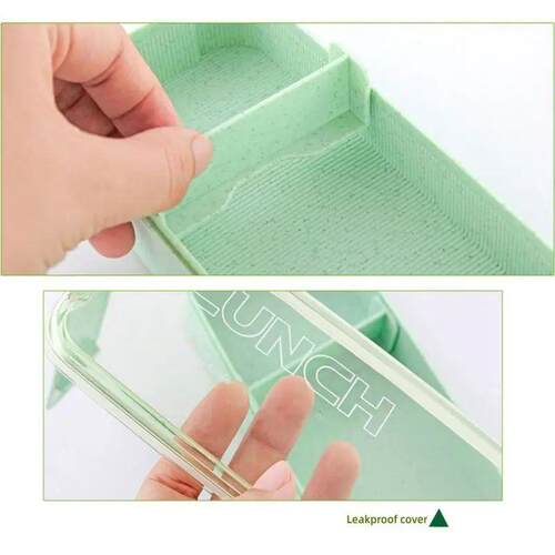 Kitchen 750ml Microwave Lunch Box Wheat Straw Dinnerware Foo