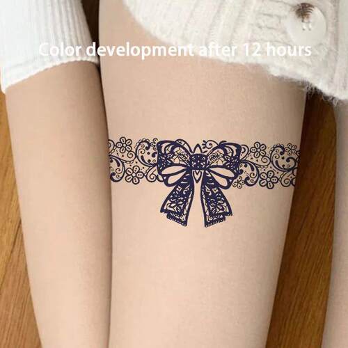 Lace Bow Herbal Juice Tattoo Sticker Fake Tattos for Women M