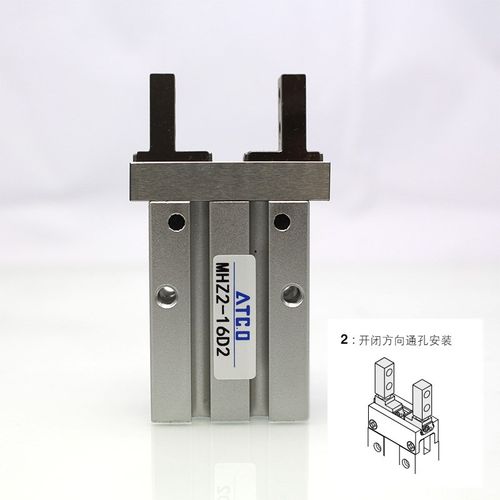 气动手指气缸MHZ2-10D1/1D2/20D3/D/32D/D侧面通孔平行夹具