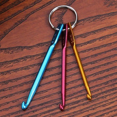5Set 3pcs Crochet Needles Multicolour Mini Aluminum Keychain