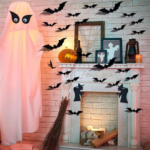 Halloween 3D Bats Decoration Plastic Bat Wall ers for Home W