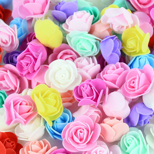 50/100/200Pcs 3.5cm PE Foam Rose Head Artificial Flower For