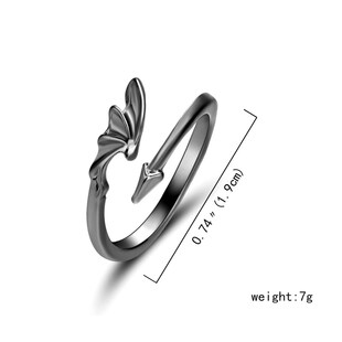 New Gothic Punk Couple Rings Angel Demon Paired Open Ring Se