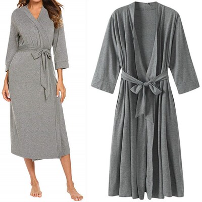 Grijs Kimono Gown Vrouwelijke Kimono Gewaad Homewear Nachtkl