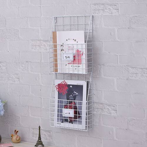 steel newspaper wall holder storage magazine book hanger