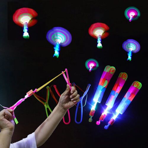 10pc Outdoor Catapult Luminous Slingshot Toy LED Light Emitt