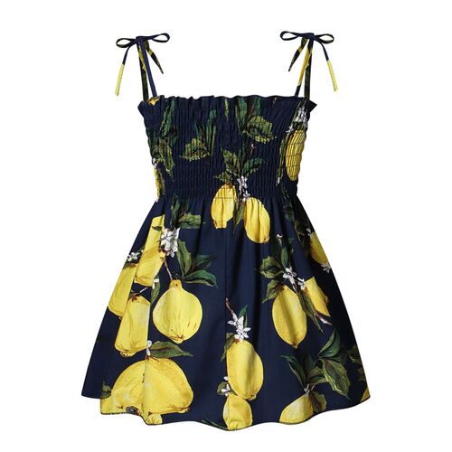 1-6 Years Baby Girls Sleeveless Flower Print Sundress Kids C