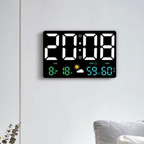 High-Definition Large-Screen Wall Clock Temperature and Humi