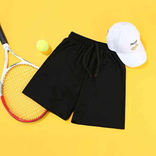 New faion casual black mens orts elastic waist soft and com