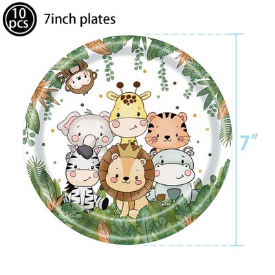 Jungle Animal Cupcake Toppers Picks Happy Birthday Party Dec