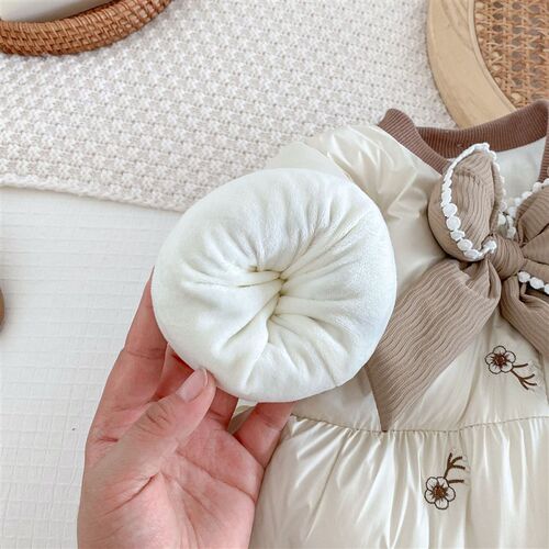 Cute Korean Baby Romper for Girls 02 Years Old Winter Embroi