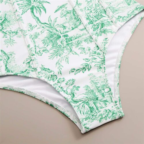 2023 Vintage Women Swimwear One Piece Monokini Swimsuit Set