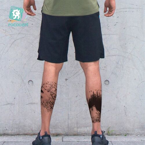 Rocooart Large Tattoo Sticker Wolf In Trees Fake Tattoo