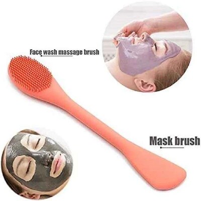 1PC Double Headed Silicone Face Cleansing Scrubber Brush Fac