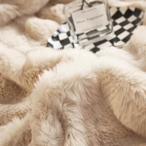 Soft Bubble Fleece Blanket Faux Fur Blankets throw Bed Cover
