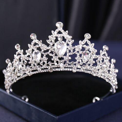 Silver Color Crysta Crowns And Tiaras Baroque Vintage Crown