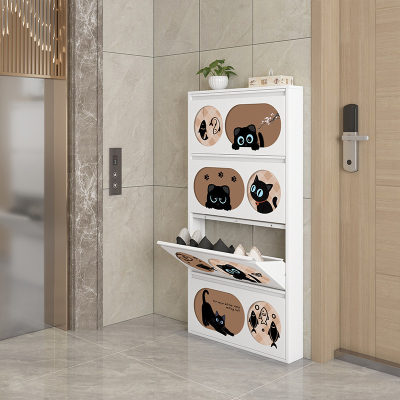 家用印花超薄金属鞋柜入户一体靠墙多层收纳柜小户型极窄玄关柜子,住宅家具,鞋柜,淘宝优惠券,粉丝福利购,淘宝优惠卷