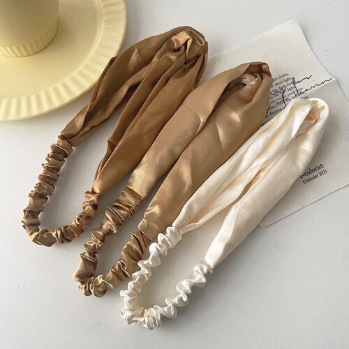 Fashion Women Satin Silk Cross Hair Bands Vintage Women Head