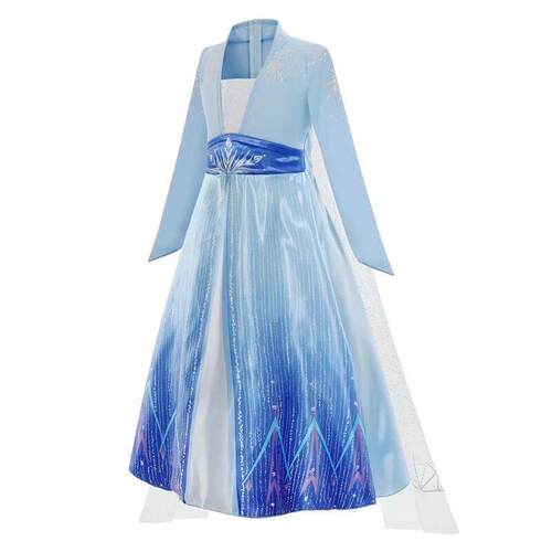 Elsa Costume for Girl Birthday Party Blue Long Sleeve Carniv