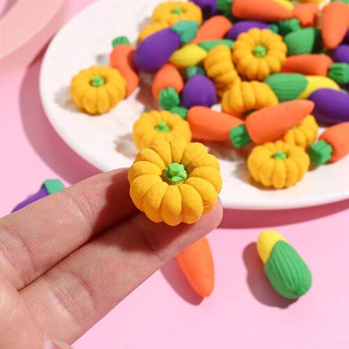 10-50Pcs Cartoon Easter Carrot Vegetable Eraser, Easter Bir
