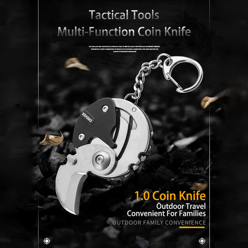 Keychain Screwdriver Multifunctional Hexagon Coin Outdoor