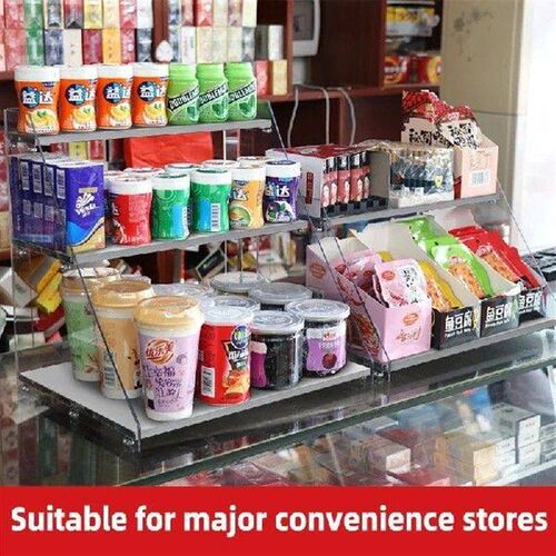 Cash Register Shelf Wood Grain Aluminium Alloy Cosmetics