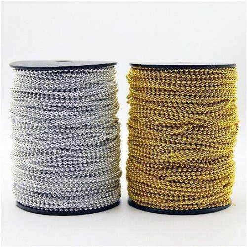 5yard m Round Imitation Pearl beads Cotton Line Chain For