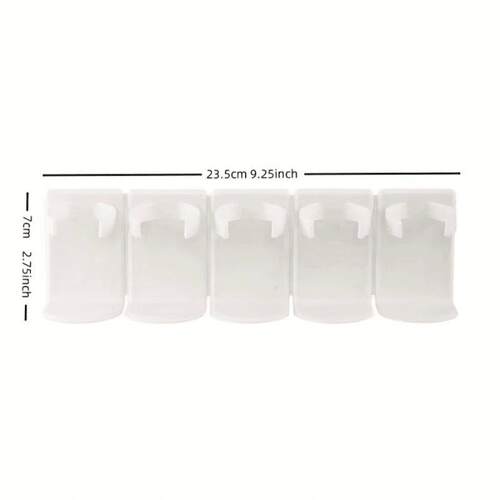 5-grid Wall-mounted Cosmetic Storage Rack Plastic Punch-free