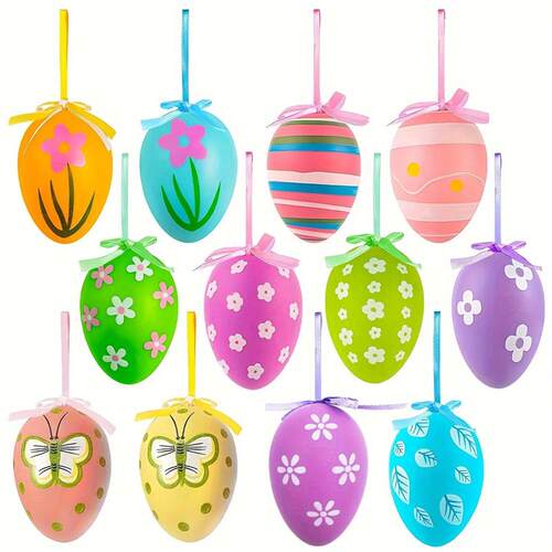 24pcs Easter Egg Hanging Decorations,Used for Holiday Decora