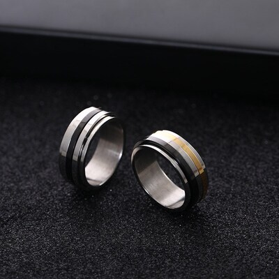 Rotatable Stainless Steel Ring for Couple Fashionable and Si
