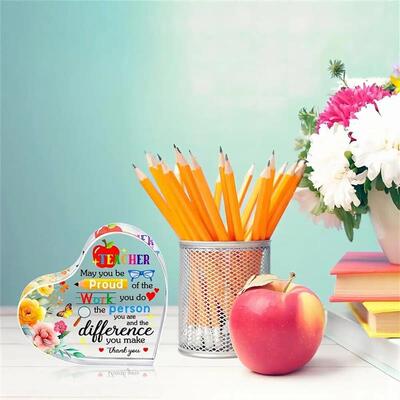 Memorable Teacher Appreciation Day Gift, Acrylic Table Cente