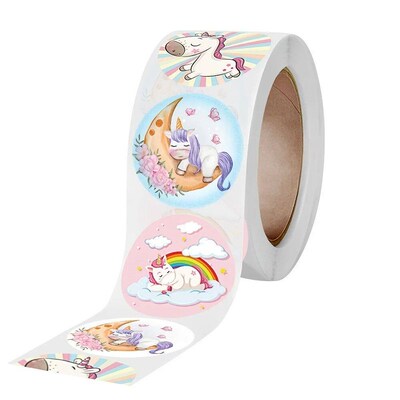500pcs/roll Cute Cartoon Animal Unicorn er Reward er Gift De