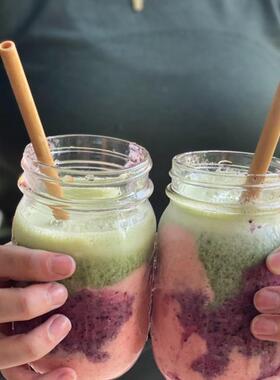 10Pcs Natural Bamboo Straw 20cm Reusable Drinking Straws wit