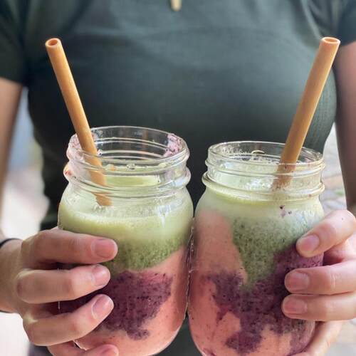 10Pcs Natural Bamboo Straw 20cm Reusable Drinking Straws wit