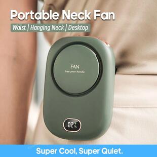 2000mAh Portable Hanging Neck Fan Power ventilador Bladeless