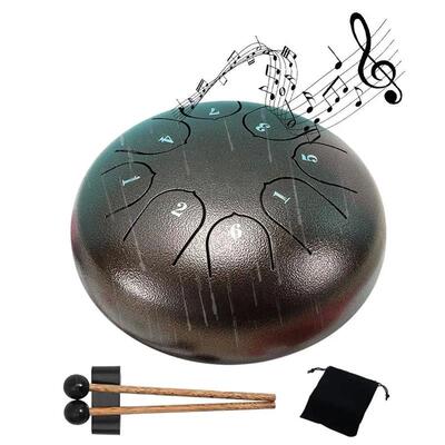 6 Tones Steel Tongue Drum Outdoors Rain Drum Instrument Ethe