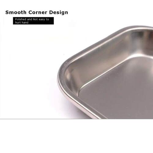 1/2pcs Kitchen Tray Stainless Steel Square Storage Tray Dent