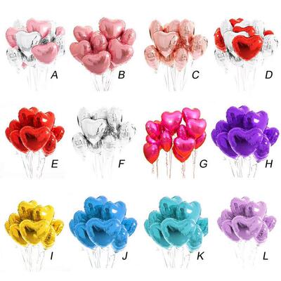 10pcs Foil Heart Inflatable Balloon Helium Balloons