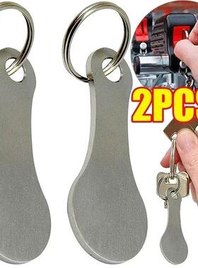 1/2pcs New Metal Shopping Cart Tokens Trolley Token Key Ring