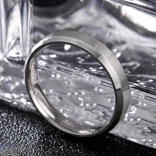 4-8mm Dull Polish Silver Color Titanium Ring For Men and