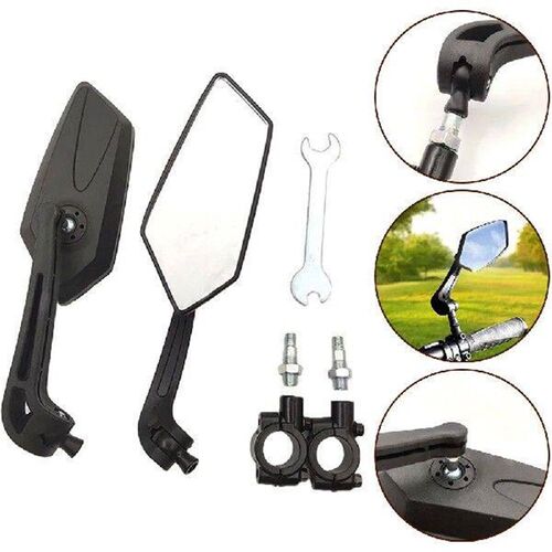 Rearview Mirrors Black Handlebar Mirror Glass Plastic