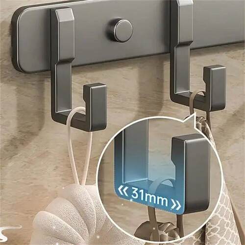 1pc 3 To 7 Hooks Metal Hooks Holder Aluminum Key Coat Clothe