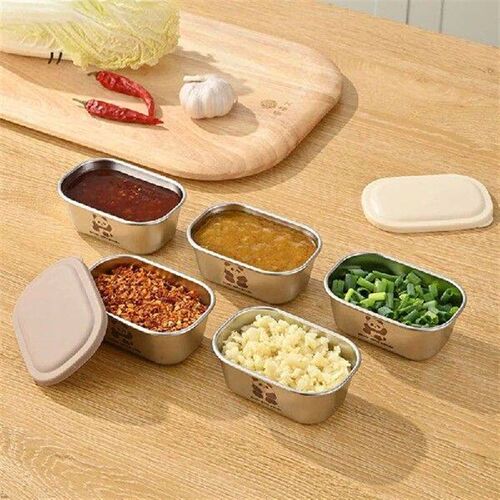 Stainless Steel Condiment Dish Sauce Cup With Sealed Lid