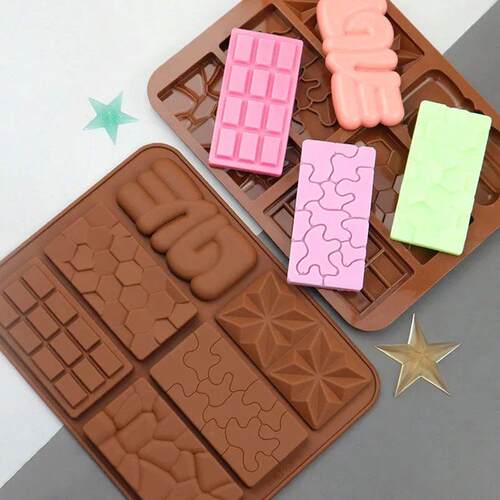 6 in 1 Silicone Break Apart Chocolate Bar Mold Silicone Mold