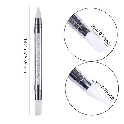 1Pc Dual-ended Silicone Sculpture Pen for Nail Art, Easy and
